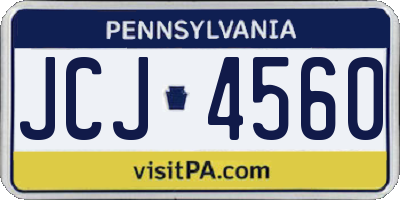 PA license plate JCJ4560