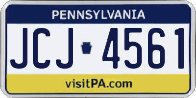 PA license plate JCJ4561