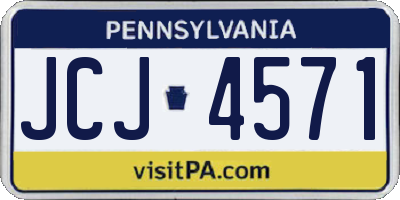 PA license plate JCJ4571
