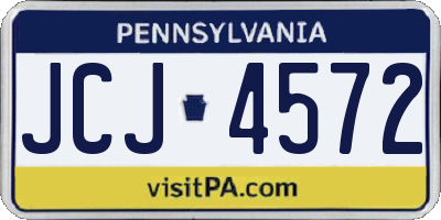 PA license plate JCJ4572