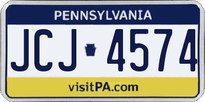 PA license plate JCJ4574