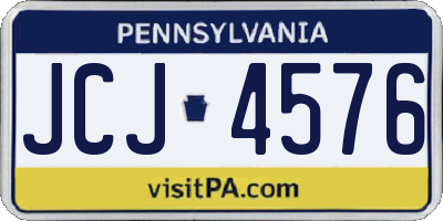 PA license plate JCJ4576