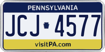 PA license plate JCJ4577