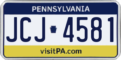 PA license plate JCJ4581