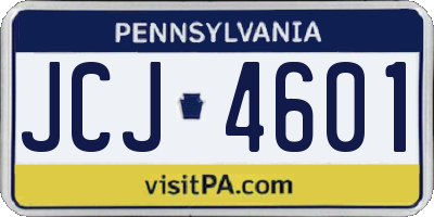 PA license plate JCJ4601