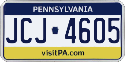 PA license plate JCJ4605