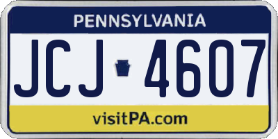 PA license plate JCJ4607