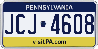 PA license plate JCJ4608