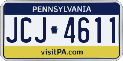 PA license plate JCJ4611