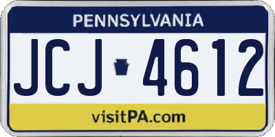 PA license plate JCJ4612