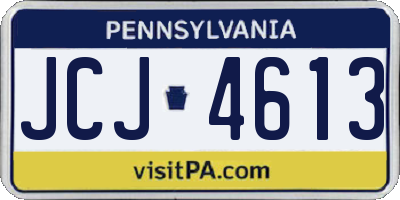 PA license plate JCJ4613