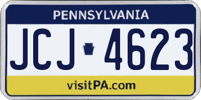 PA license plate JCJ4623