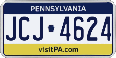 PA license plate JCJ4624