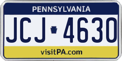PA license plate JCJ4630