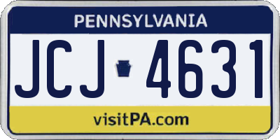 PA license plate JCJ4631