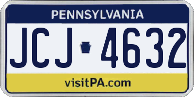 PA license plate JCJ4632
