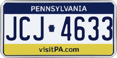 PA license plate JCJ4633