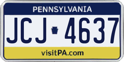 PA license plate JCJ4637