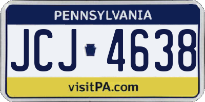 PA license plate JCJ4638