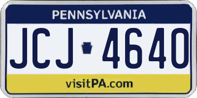 PA license plate JCJ4640
