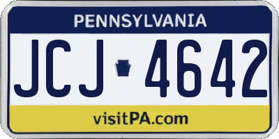 PA license plate JCJ4642