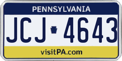 PA license plate JCJ4643