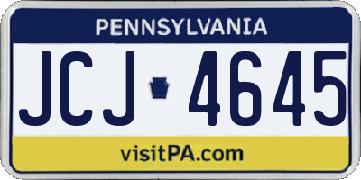 PA license plate JCJ4645