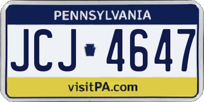 PA license plate JCJ4647
