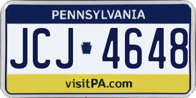 PA license plate JCJ4648