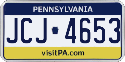 PA license plate JCJ4653