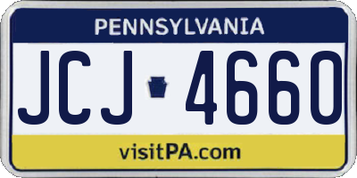 PA license plate JCJ4660