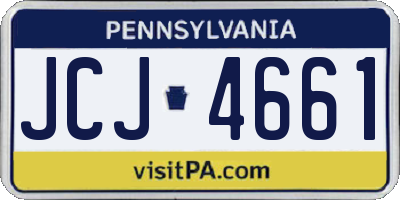 PA license plate JCJ4661