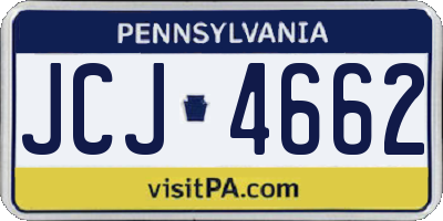 PA license plate JCJ4662