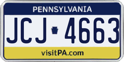 PA license plate JCJ4663