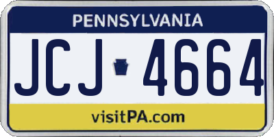 PA license plate JCJ4664