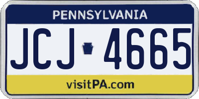 PA license plate JCJ4665
