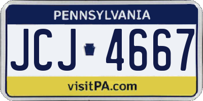 PA license plate JCJ4667