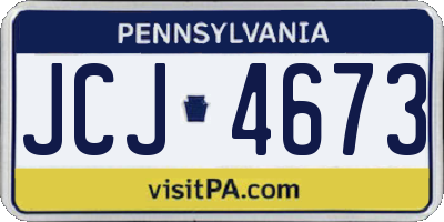 PA license plate JCJ4673