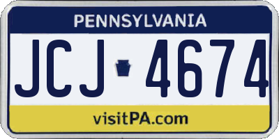 PA license plate JCJ4674