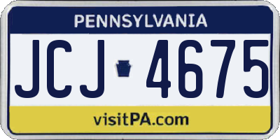 PA license plate JCJ4675
