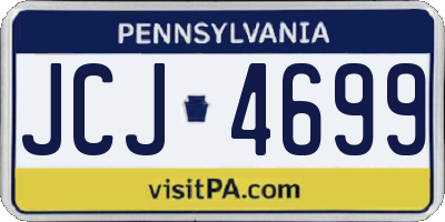 PA license plate JCJ4699