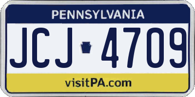 PA license plate JCJ4709