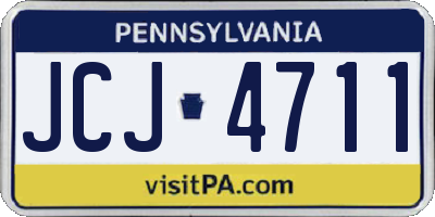 PA license plate JCJ4711