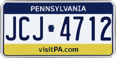 PA license plate JCJ4712