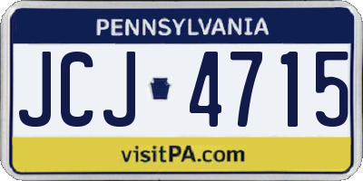 PA license plate JCJ4715