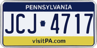 PA license plate JCJ4717