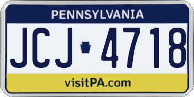 PA license plate JCJ4718
