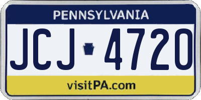 PA license plate JCJ4720