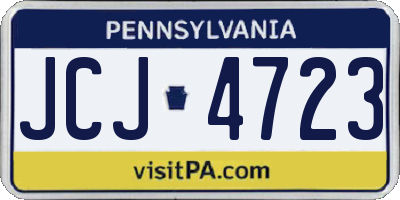 PA license plate JCJ4723