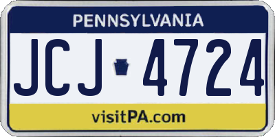 PA license plate JCJ4724